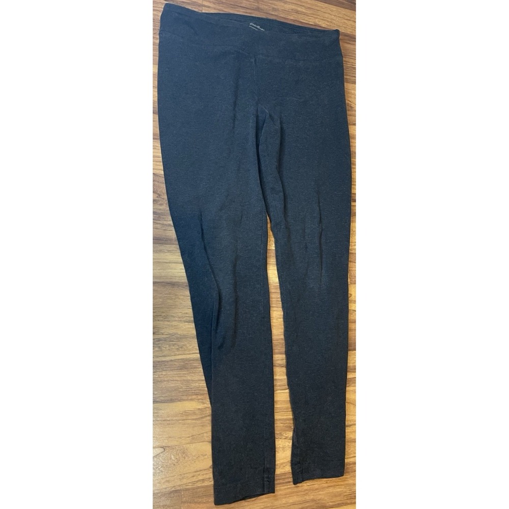 Eddie Bauer Leggings Womens M Gray Cotton Spandex Jersey Stretch Ankle Pants